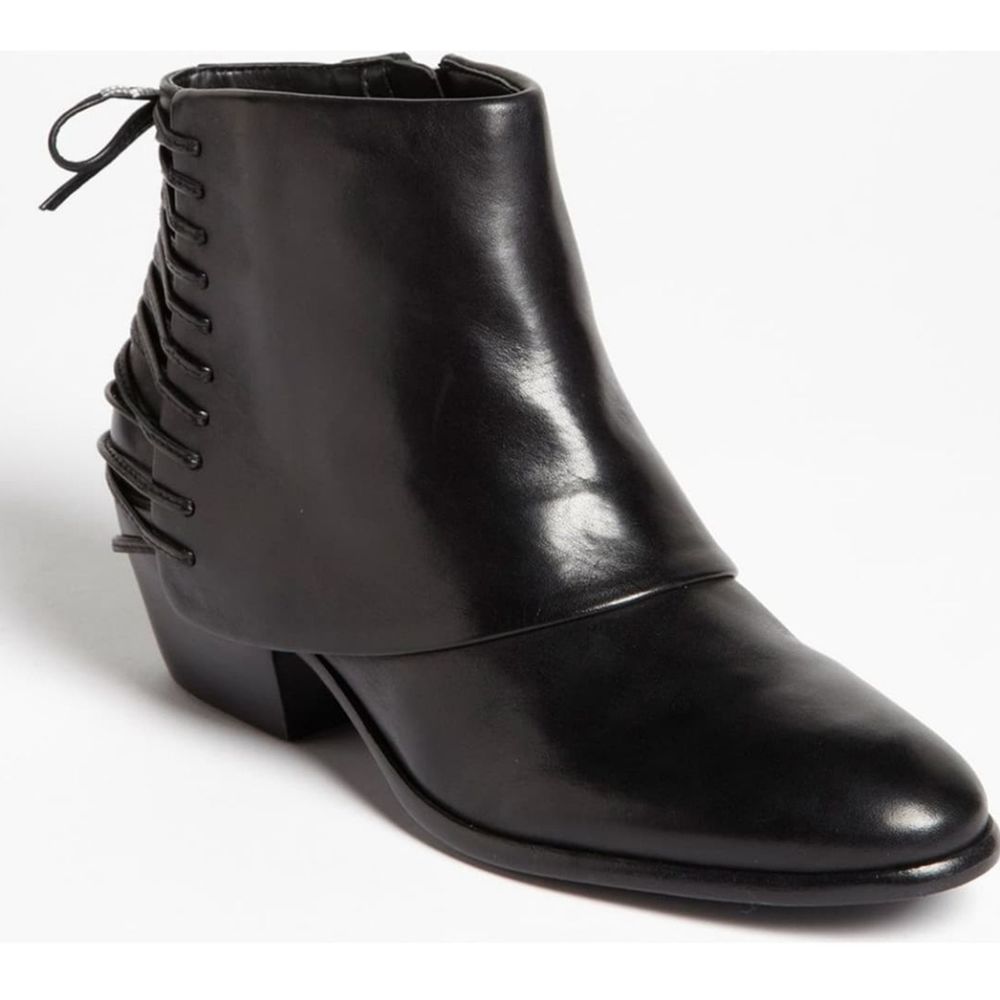 Sam Edelman Black Lace Up Princeton Ankle Bootie